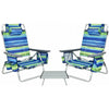 Image of Costway Folding Chairs & Stools 2 Pack 5-Position Outdoor Folding Backpack Beach Table Chair Reclining Chair Set by Costway 2 Pieces Folding Backpack Beach Chair with Pillow by Costway #84052631