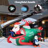 Image of Costway Holiday Ornaments 6.2 Feet Christmas Inflatable Santa Claus Driving Helicopter and Penguin Holding Gift by Costway 07236145 6.2 Ft Christmas Inflatable Santa Claus Helicopter Penguin Costway