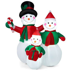 Costway Holiday Ornaments 6.5'H Inflatable Christmas Snowman Family Decoration with LED Lights by Costway 781880249436 81950236 7.2 Ft Inflatable Lighted Christmas Tree Santa Claus Costway