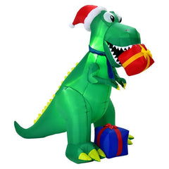 Costway Holiday Ornaments 6 Feet Christmas Inflatable Dinosaur for Indoor and Outdoor by Costway 63029457 6 Ft Tall Lighted Inflatable Christmas Santa Claus Snowman Costway