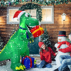 6 Feet Christmas Inflatable Dinosaur for Indoor and Outdoor by Costway