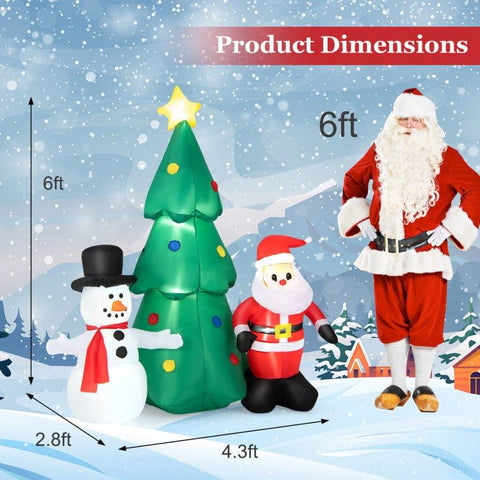 Costway Holiday Ornaments 6 Feet Christmas Inflatables Giant Santa Claus Combo Decoration by Costway 781880254348 34697258 6 Ft Christmas Inflatables Giant Santa Claus Combo Decoration Costway