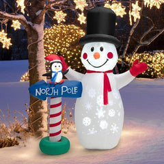 6 Feet Inflatable Christmas Decoration with Built-in Snowflake Projector by Costway