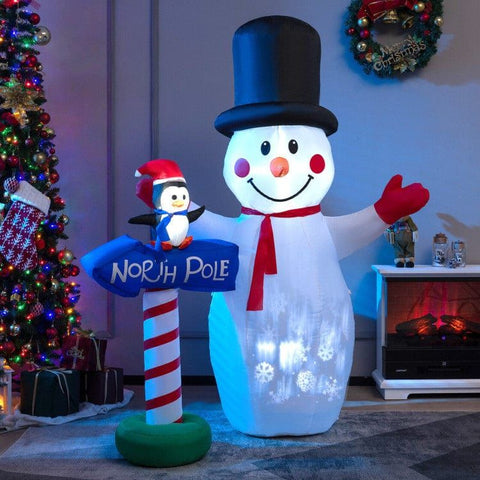 Costway Holiday Ornaments 6 Feet Inflatable Christmas Decoration with Built-in Snowflake Projector by Costway 56147398 6 Ft Inflatable Christmas Built-in Snowflake Projector Costway