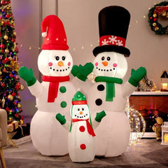 6 Feet Inflatable Christmas Snowman Decoration with LED and Air Blower by Costway