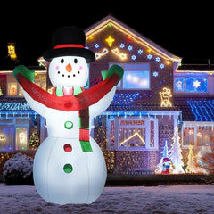 6 Feet Inflatable Christmas Snowman with LED Lights Blow Up Outdoor Yard Decoration by Costway