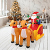 Image of Costway Holiday Ornaments 7.5 Feet Waterproof Outdoor Inflatable Santa with Double Deer and Sled by Costway 39456021 7.5 Feet Waterproof Outdoor Inflatable Santa Double Deer Sled Costway