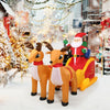 Image of Costway Holiday Ornaments 7.5 Feet Waterproof Outdoor Inflatable Santa with Double Deer and Sled by Costway 6 Ft Christmas Inflatable Builtin LED Lights Waterproof Blower Costway
