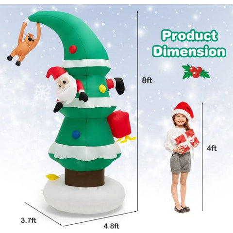 Costway Holiday Ornaments 8 Feet Inflatable Christmas Tree with Santa Claus by Costway 12075469