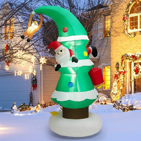 Costway Holiday Ornaments 8 Feet Inflatable Christmas Tree with Santa Claus by Costway 12075469