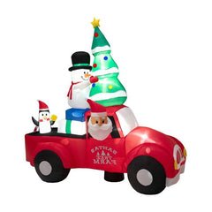 Costway Holiday Ornaments 8 Feet Wide Inflatable Santa Claus Driving a Car with LED and Air Blower by Costway 06392814 8 Feet Wide Inflatable Santa Claus Driving  Car LED Air Blower Costway