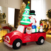 Image of Costway Holiday Ornaments 8 Feet Wide Inflatable Santa Claus Driving a Car with LED and Air Blower by Costway 06392814 8 Feet Wide Inflatable Santa Claus Driving  Car LED Air Blower Costway