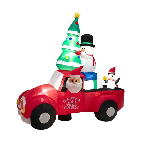 Costway Holiday Ornaments 8 Feet Wide Inflatable Santa Claus Driving a Car with LED and Air Blower by Costway 06392814 8 Feet Wide Inflatable Santa Claus Driving  Car LED Air Blower Costway