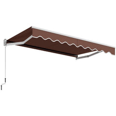 10 x 8.2 Feet Retractable Awning with Easy Opening Manual Crank Handle by Costway