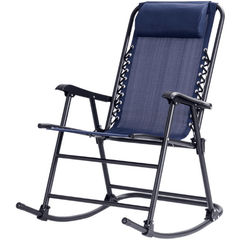 Outdoor Patio Headrest Folding Zero Gravity Rocking Chair by Costway