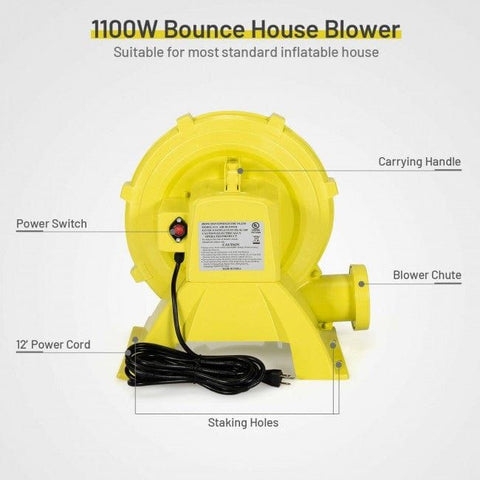 Costway Inflatable Bouncer Accessories 1100W Air Blower Inflatable Blower for Inflatable Bounce House by Costway 19728046 1100W Air Blower Inflatable Blower for Inflatable Bounce House Costway SKU# 19728046