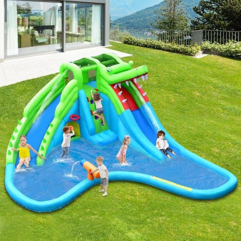 Costway Inflatable Bouncers 7 in 1 Inflatable Bounce House with Splashing Pool by Costway 781880256236 81297306 7 in 1 Inflatable Bounce House with Splashing Pool by Costway 81297306