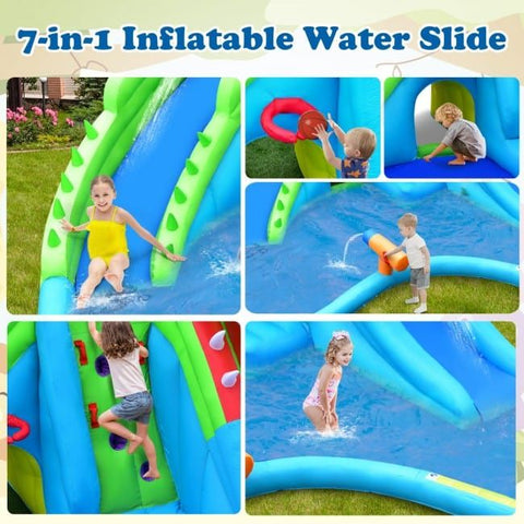 Costway Inflatable Bouncers 7 in 1 Inflatable Bounce House with Splashing Pool by Costway 781880256236 81297306 7 in 1 Inflatable Bounce House with Splashing Pool by Costway 81297306