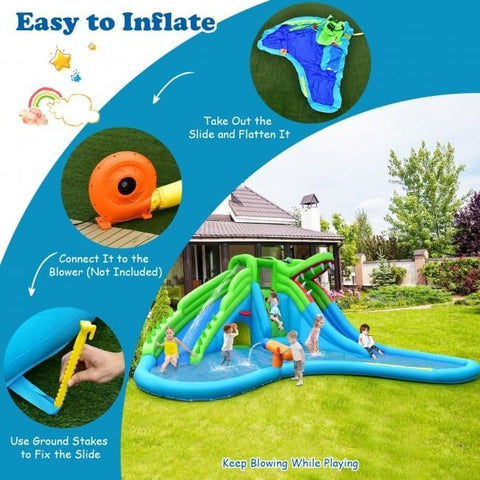 Costway Inflatable Bouncers 7 in 1 Inflatable Bounce House with Splashing Pool by Costway 781880256236 81297306 7 in 1 Inflatable Bounce House with Splashing Pool by Costway 81297306