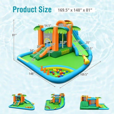 Costway Inflatable Bouncers 7 in 1 Inflatable Water Slide Park by Costway 781880250692 71962345 7 in 1 Inflatable Water Slide Park by Costway SKU# 71962345