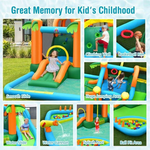 Costway Inflatable Bouncers 7 in 1 Inflatable Water Slide Park by Costway 781880250692 71962345 7 in 1 Inflatable Water Slide Park by Costway SKU# 71962345