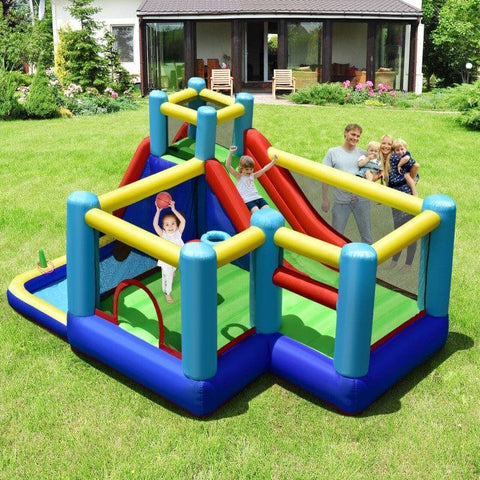 Costway Inflatable Bouncers 8-in-1 Kids Inflatable Bounce House with Slide without Blower by Costway 781880227069 24913075 8-in-1 Kids Inflatable Bounce House w/ Slide without Blower by Costway