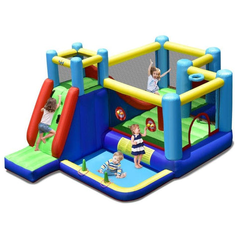 Costway Inflatable Bouncers 8-in-1 Kids Inflatable Bounce House with Slide without Blower by Costway 781880227069 24913075 8-in-1 Kids Inflatable Bounce House w/ Slide without Blower by Costway