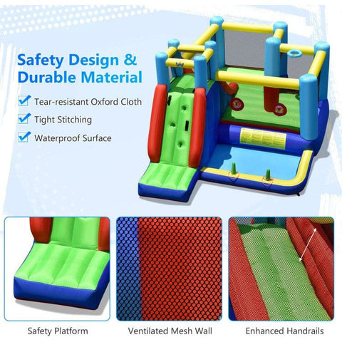 Costway Inflatable Bouncers 8-in-1 Kids Inflatable Bounce House with Slide without Blower by Costway 781880227069 24913075 8-in-1 Kids Inflatable Bounce House w/ Slide without Blower by Costway