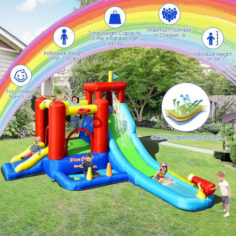 Costway Inflatable Bouncers 9-in-1 Inflatable Kids Water Slide Bounce House with 860W Blower by Costway 781880275046 36841957 9-in-1 Inflatable Kids Water Slide Bounce House w/ 860W Blower Costway