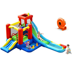 Costway Inflatable Bouncers 9-in-1 Inflatable Kids Water Slide Bounce House with 860W Blower by Costway 781880275046 36841957 9-in-1 Inflatable Kids Water Slide Bounce House w/ 860W Blower Costway