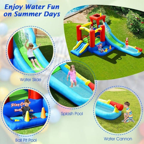 Costway Inflatable Bouncers 9-in-1 Inflatable Kids Water Slide Bounce House with 860W Blower by Costway 781880275046 36841957 9-in-1 Inflatable Kids Water Slide Bounce House w/ 860W Blower Costway