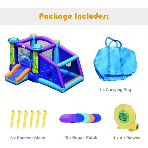 Costway Inflatable Bouncers Inflatable Alien Style Kids Bouncy Castle with 480W Air Blower by Costway 781880250685 61248370 Inflatable Alien Style Kids Bouncy Castle with 480W Air Blower Costway