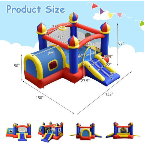 Costway Inflatable Bouncers Inflatable Castle Kids Bounce House with Slide Jumping by Costway 781880226949 25634709