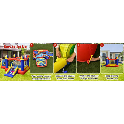 Costway Inflatable Bouncers Inflatable Castle Kids Bounce House with Slide Jumping by Costway 781880226949 25634709