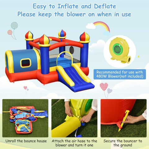 Costway Inflatable Bouncers Inflatable Castle Kids Bounce House with Slide Jumping by Costway 781880226949 25634709