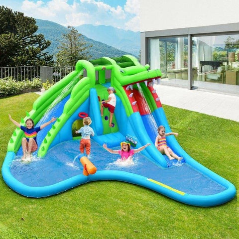 Costway Inflatable Bouncers Inflatable Crocodile Style Water Slide Upgraded Kids Bounce Castle with 780W Blower by Costway 781880256250 03791258 Crocodile Style Water Slide Upgraded Kids Bounce Castle w/ 780W Blower