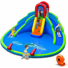 Costway Inflatable Bouncers Inflatable Water Park Waterslide for Kids Backyard with 780W Air Blower by Costway 781880256311 27184653 Inflatable Water Park Waterslide for Kids Backyard w/ 780W Air Blower 