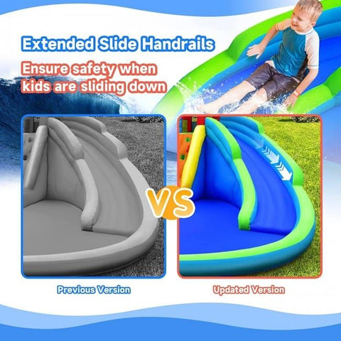 Costway Inflatable Bouncers Inflatable Water Park Waterslide for Kids Backyard with 780W Air Blower by Costway 781880256311 27184653 Inflatable Water Park Waterslide for Kids Backyard w/ 780W Air Blower 