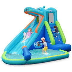 Costway Inflatable Bouncers Inflatable Water Pool with Splash and Slide without Blower by Costway 781880294375 83095471