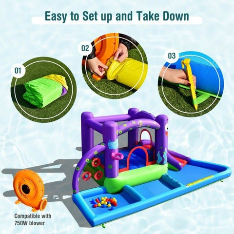 Costway Inflatable Bouncers Inflatable Water Slide Castle without Blower by Costway 781880256212 13275469 Inflatable Water Slide Castle without Blower by Costway SKU# 13275469