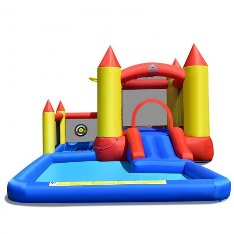 Costway Inflatable Bouncers Inflatable Water Slide with Slide and Jumping Area by Costway 781880256250 61473029 Inflatable Water Slide with Slide and Jumping Area by Costway 61473029