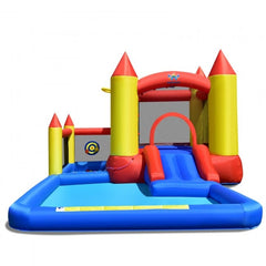 Inflatable Water Slide with Slide and Jumping Area by Costway