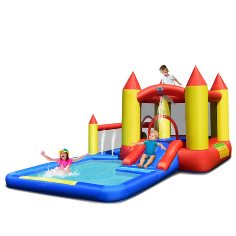 Costway Inflatable Bouncers Inflatable Water Slide with Slide and Jumping Area by Costway 781880256250 61473029 Inflatable Water Slide with Slide and Jumping Area by Costway 61473029