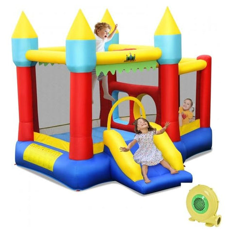 Costway Inflatable Bouncers Kid's Inflatable Bouncer with Jumping Area and 480W Blower by Costway