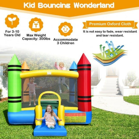 Costway Inflatable Bouncers Kids Inflatable Bounce House with Slide and Ocean Balls Not Included Blower by Costway 781880256335 39741286 Kids Inflatable Bounce House Slide & Ocean Balls Not Included Blower