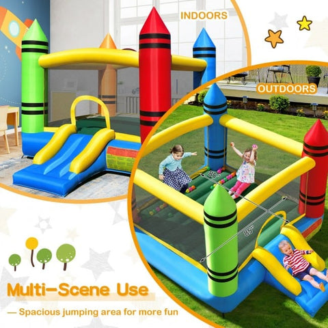 Costway Inflatable Bouncers Kids Inflatable Bounce House with Slide and Ocean Balls Not Included Blower by Costway 781880256335 39741286 Kids Inflatable Bounce House Slide & Ocean Balls Not Included Blower