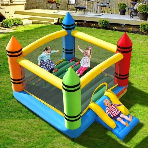 Costway Inflatable Bouncers Kids Inflatable Bounce House with Slide and Ocean Balls Not Included Blower by Costway 781880256335 39741286 Kids Inflatable Bounce House Slide & Ocean Balls Not Included Blower