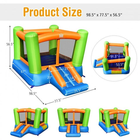 Costway Inflatable Bouncers Kids Inflatable Bounce House Without Blower for Indoor and Outdoor by Costway 781880256243 01694527 Kids Inflatable Bounce House Without Blower for Indoor and Outdoor