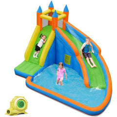 Costway Inflatable Bouncers Kids Inflatable Water Slide Bouncing House with Carrying Bag and 480W Blower by Costway 781880243731 92061758