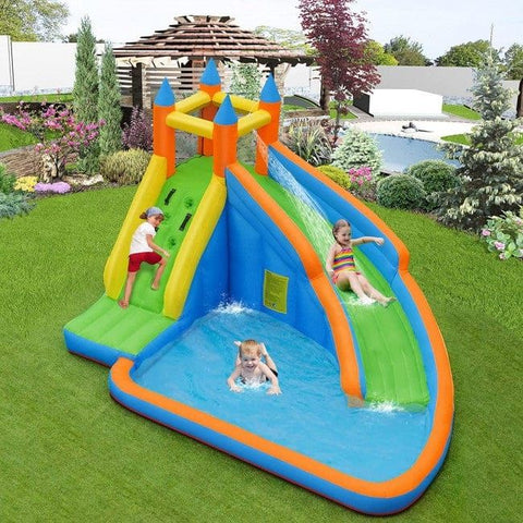 Costway Inflatable Bouncers Kids Inflatable Water Slide Bouncing House with Carrying Bag and 480W Blower by Costway 781880243731 92061758